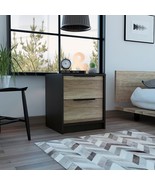 Kaia Nightstand with 2 Drawers - Black/Pine - $2,075.11 MXN