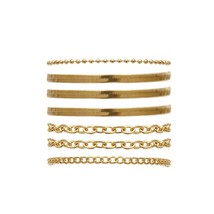 6Pcs/set Gold Color Round Circle Chain Bracelet Bangle for Women Geometric Zigza - £10.38 GBP