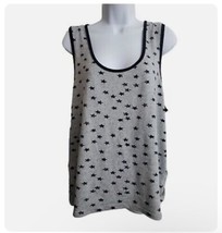 Lucky Brand Women&#39;s Tank Top Plus Size XXL Gray Blue Star Knit Poly Blend - £8.87 GBP