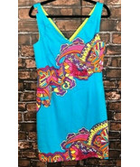 Lilly Pulitzer Sz 6 Turquoise Optical Confusion KiKi Dress Printed Engin... - $1,036.41 MXN