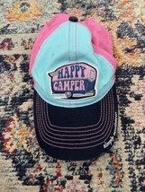 Simply Southern Pink Teal Happy Camper Ball Cap Hat Travel Camping One Size - £7.58 GBP