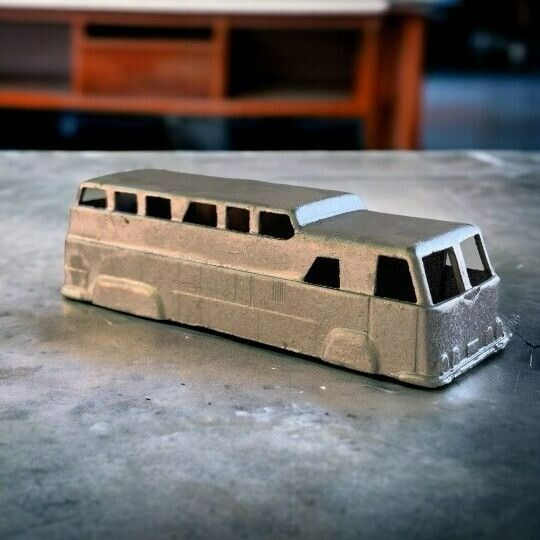 Vintage 1950's Midgetoy Toy Bus Shell Body, Silver, 3 1/2" long - $14.85