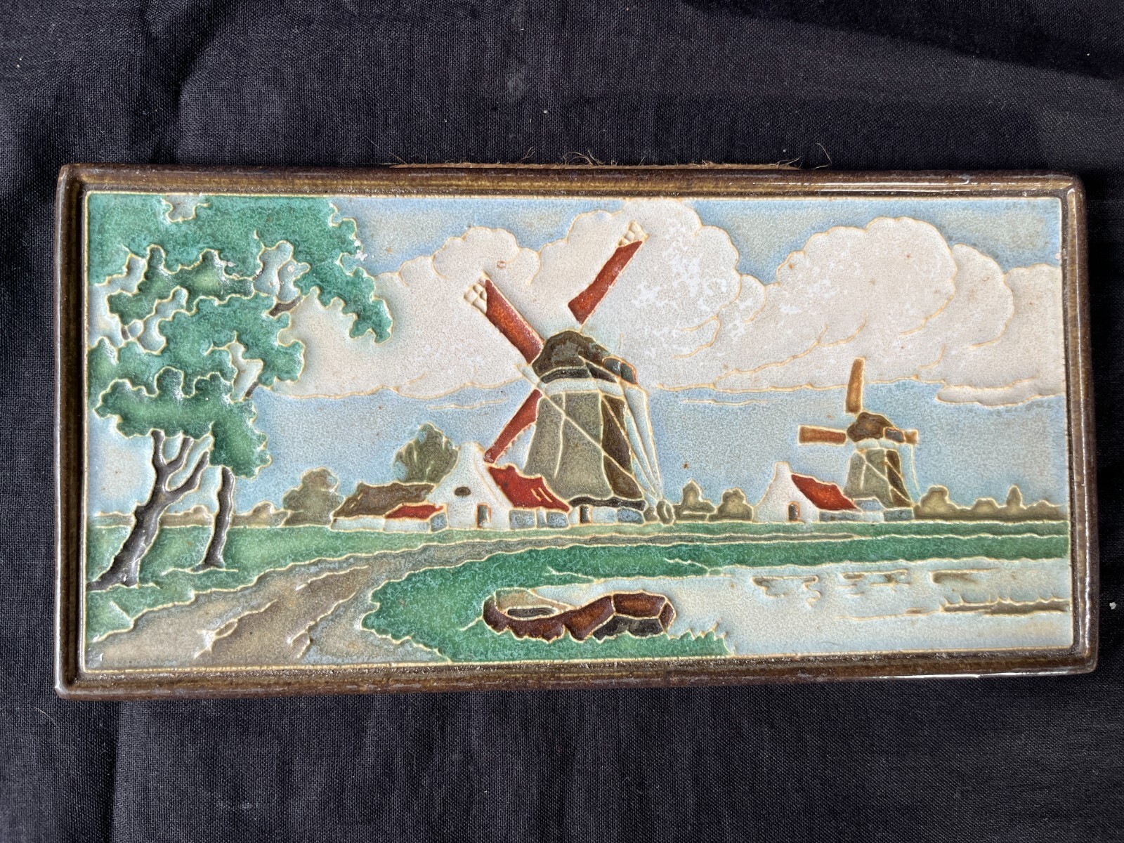 DELFT Porcelaine Cloisonné Carrelage Typique Hollandais Paysage Avec Win... - $128.99