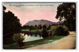 Cheyenne Mountain From Monument Valley Park Colorado Springs CO DB Postcard U21 - $2.92