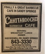 1980s Chattahoochee Barbecue Cafe Vintage Print Ad Advertisement Georgia... - $7.91