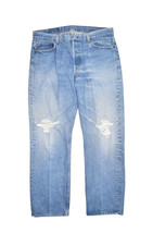 Vintage Levis 501xx Jeans Mens 37x30 Medium Wash Denim Button Fly Made in USA - £44.40 GBP