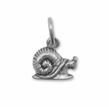 3D Oxidized Snail Charm 925 Sterling Silver Women Girls Anklet Neck Jewelry 12mm - £15.28 GBP