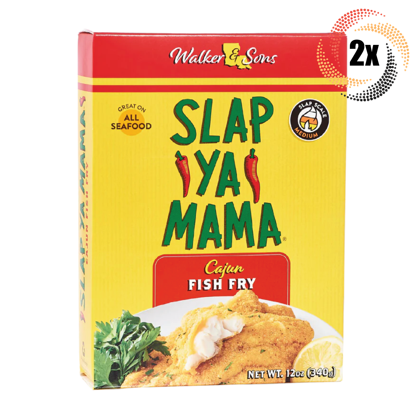 2x Boxes Walker & Sons Slap Ya Mama Cajun Fish Fry Spices | 12oz - $21.19
