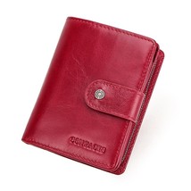 Contact&#39;s Leather Wallets Women Men Wallet Short Small  Card Holder Wallets Ladi - £38.73 GBP