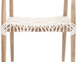 SAFAVIEH Home Collection Munro Natural Teak Wood/White Leather Woven Acc... - $456.99