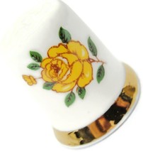 Yellow Rose Sandford Made In England Fine Bone China Wide Gold Trimmed Band - $14.30