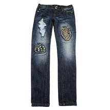 Premiere by Rue 21 Pants Womens 0 Blue Low Rise Regular Fit Distressed Jeans - £23.35 GBP