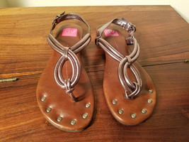 DV By Dolce Vita Womens Brown Braided Metallic Thong Sandals Size 7.5 (NWOT) - £23.44 GBP