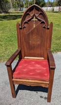 Vintage Church Wood Chair Altar Pulpit Priest Chair Religious restore - £240.31 GBP