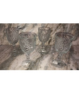 Set Of 4 Star Burst Design &amp; Ribbed Stem Cut 12 oz Wine/Water Goblet Gla... - $68.98 CAD