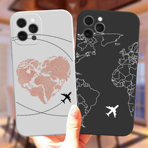Luxury Popular Planes World Map Travel Silicone Phone Case For iPhone 11 12 14 P - £1.34 GBP+