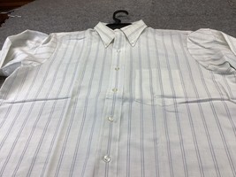 VINTAGE 50s 60s Arrow Cum Laude Decton Oxford Shirt White Pinstripe USA 16-34 - £8.55 GBP