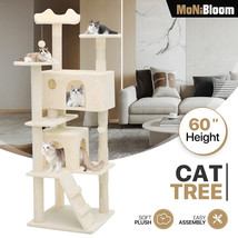 60&#39;&#39; Cat Tree Play House Kitten Playing Condo House Sturdy Tipping Rope ... - £114.29 GBP