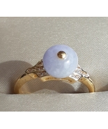  [Jelly-Like] Natural Lavender Jadeite Ring - Solid 14K Gold - Grade A P... - $880.00