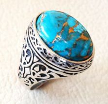 8.25 CT Oval Blue Turquoise Feroza Gemstone Ring For Men&#39;s Birthstone Gift US 9 - £69.66 GBP