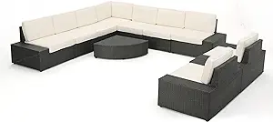 Christopher Knight Home Santa Cruz Outdoor Wicker Sofa Set with Water Re... - $2,914.99