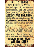 in This House We Do Geek Magic Poster, Vintage Retro Metal Poster Wall D... - $9.90