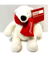 Coca Cola 2012 Plush White Christmas Polar Bear Stuffed Animal Red Scarf... - £9.12 GBP
