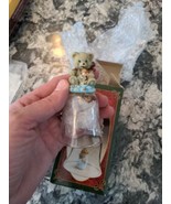 New Vintage Loving Bear GLASS BELL Baby Angel w/ Star Clapper Ruth Moreh... - $8.09 CAD