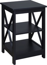 Black Oxford End Table With Shelves From Convenience Concepts. - £66.02 GBP