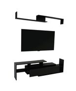 LeisureMod Surrey Mid-Century Modern TV Stand with MDF Shelves and Bookc... - $208.73