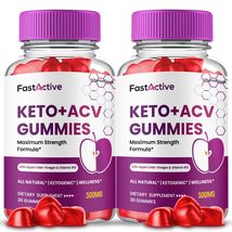 2 Pack Fast Active Keto ACV Gummies Max Strength FastActive Supplement - $65.98