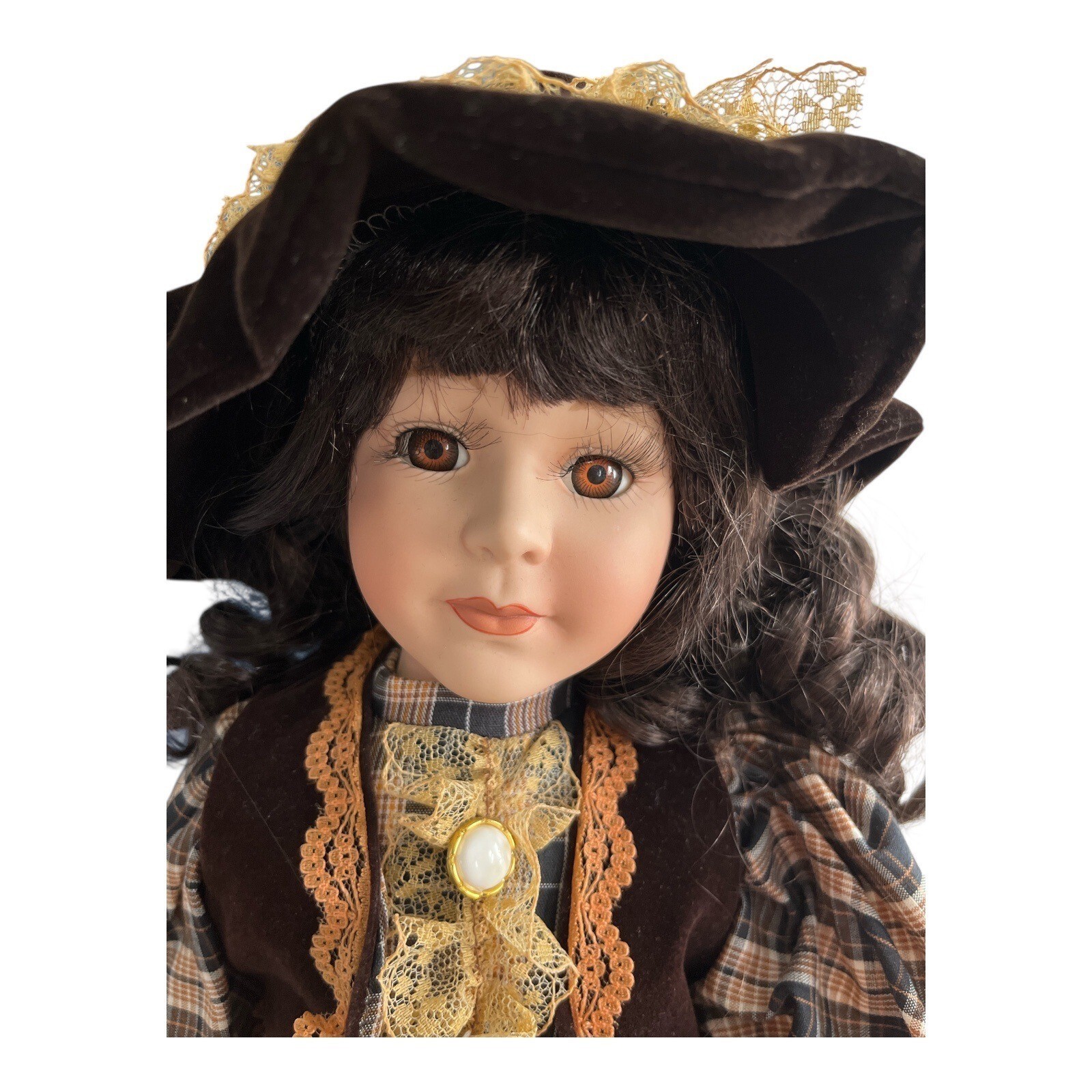 Knightsbridge Collection Porcelain Doll by J. Steventon Ltd with Stand, Box & Ce Item image 2