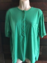 *Stefano World Wide Blouse Size M 100% Cotton, Casual, Green And Short Sleeve - £4.64 GBP