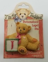 Cherished Teddies T is for Teddies Personalized Logo Lapel Pin - Letter &quot;J&quot; - £9.32 GBP