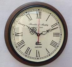 12 inch Vintage Brown and Black Antique Wooden Wall Clock Home Decorativ... - $61.74