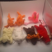 Lot of 7 Used TY Beanie Babies ~ Mix of Animals ~ No Heart Tags! McDonald&#39;s 1996 - £10.70 GBP