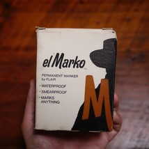 Lot of 12 NEW Vintage EL MARKO 758-01 Waterproof Permanent BROWN Ink MAR... - $59.39
