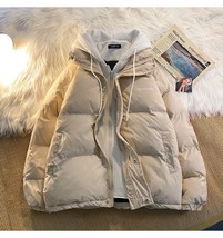 Winter leisure cotton clothes women Y2K multi-functional fake two pocket zipper  - £38.99 GBP