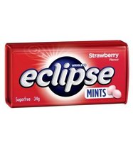 Eclipse Sugarfree Mints 34g Tins (Pack of 8) (Strawberry Mints) - £34.41 GBP