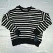 MSRP $80 Inc International Concepts Striped Cold-Shoulder Sweater Black Size XL - £9.73 GBP