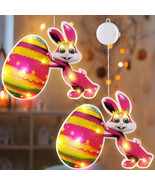 BlcTec Easter Decorations Lights, 2 Pack Easter-Bunny Window Lights Suct... - £14.79 GBP