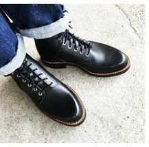 New Handmade Men&#39;s Black Cowhide Leather Lace up Ankle High Boots for Men - £118.98 GBP