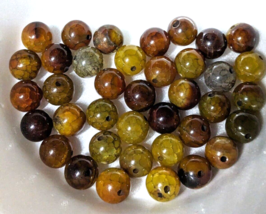 Large Bead Lot Natural Dragon Veins Agate Round Loose Beads 10 mm Jewelry Crafts - £5.98 GBP