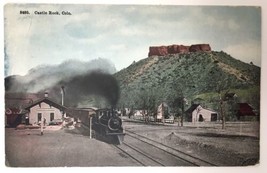 Transportation Train Castle Rock Colorado Depot 1915 PC Railroad Rock Fo... - £9.55 GBP