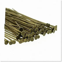 Antique Bronze Solid Brass Flat Head Pins - Hypoallergenic Earrings (50mm, 21 Ga - $24.74