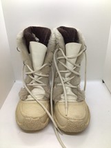 Sorel Womens Winter Boots White Faux Fur Lined Lace Up Duck Toe Waterproof 7 - £38.76 GBP