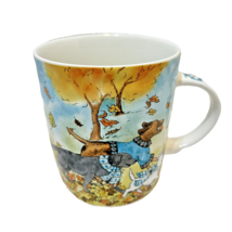 Pier 1 Imports Fall Autumn Park Avenue Puppies 22 oz Coffee Tea Mug 4.5&quot; Tall - £13.23 GBP