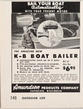 1955 Print Ad K-B Boat Bailers Bails Automatically Amundson Superior,Wisconsin - £7.33 GBP