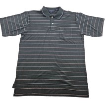 Chesterfield Mens Polo Shirt Size L Short Sleeve Gray Horizontal Stripes... - £14.01 GBP