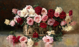 Art Giclee Printed Oil Painting Print Still life rose Canvas - $12.19+